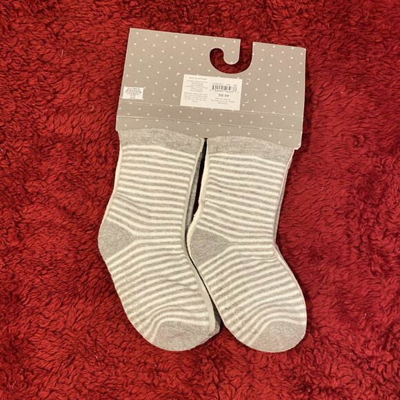 3pk. Baby Gap Teddy Bear Socks - Gray, White, Gray-striped - 12-24 mos. - NWT - Picture 3 of 6